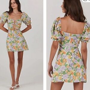 CHARLIE HOLIDAY ANTHROPOLOGIE WILLOW MINI DRESS SPRINGTIME FLORAL SIZE 6